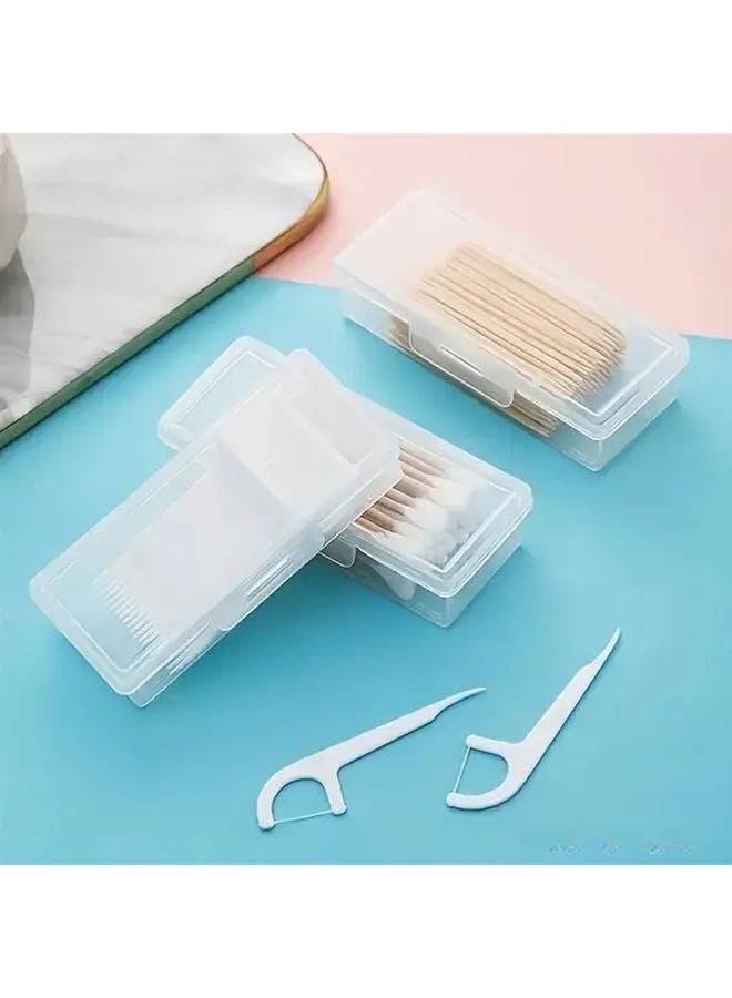 1pc Portable Transparent Storage Box Travel Bathroom Organizer Cotton Swab Container - Image 4